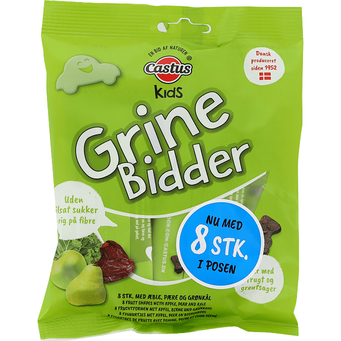 Frugtsnacks m. æble, pære og grønkål