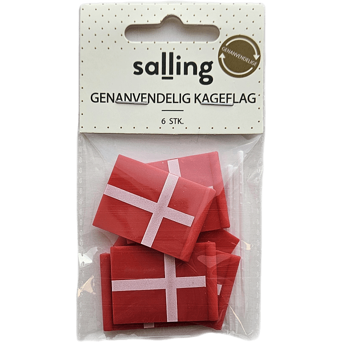 Salling genanvendelig kageflag 6-pak - Dannebrog
