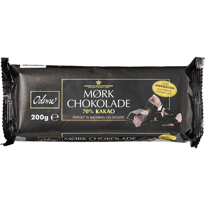 Mørk chokoladeplade 70% kakao