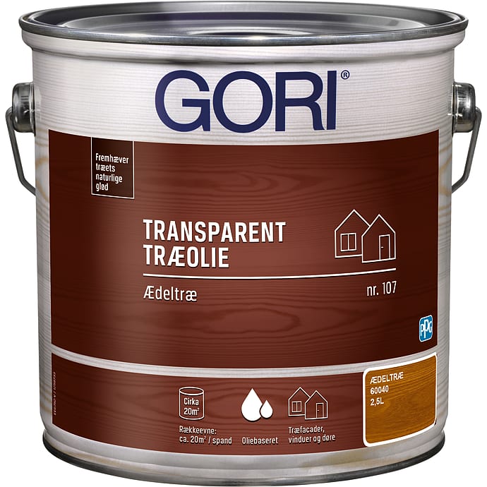 Gori 107 transparent træolie ædeltræ 2,5 liter