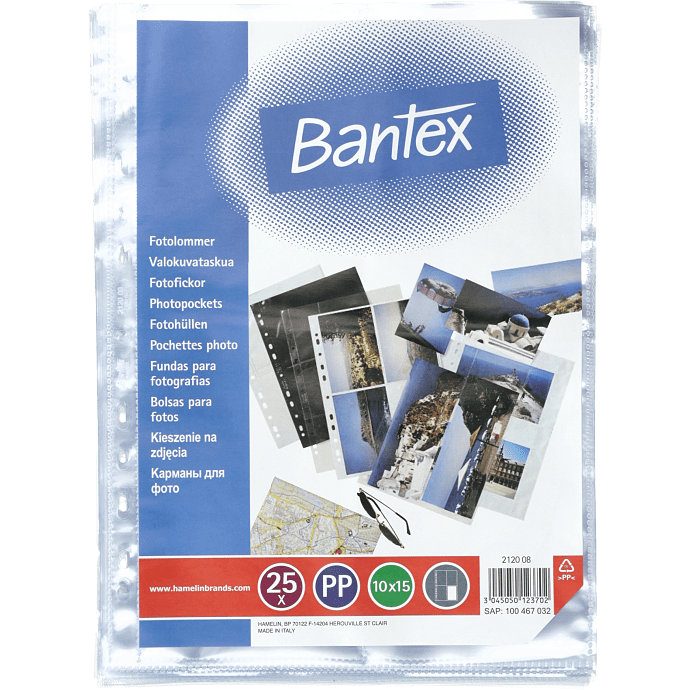 Bantex fotolomme 0,10 mm 25 stk. højformat