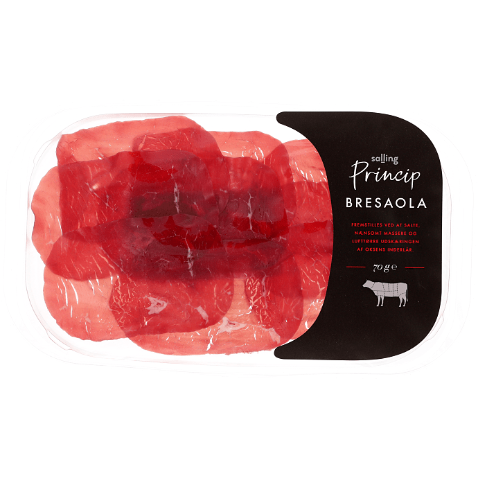 Lufttørret italiensk bresaola i skiver