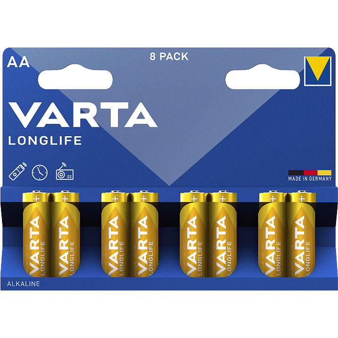 Varta Longlife AA batterier 8-pak