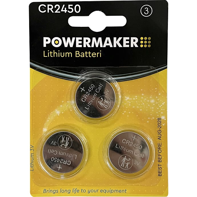 Powermaker knapcellebatterier CR2450 3-pak
