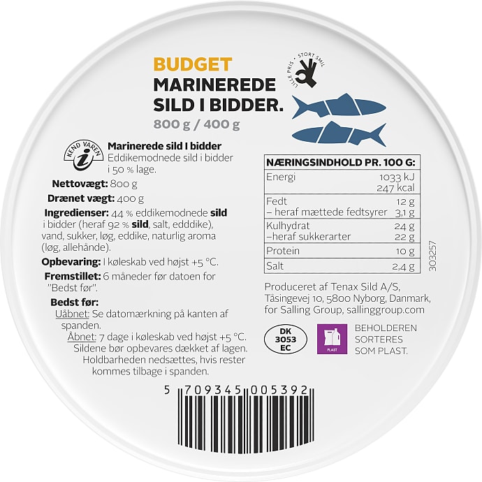 Marinerede sild i bidder