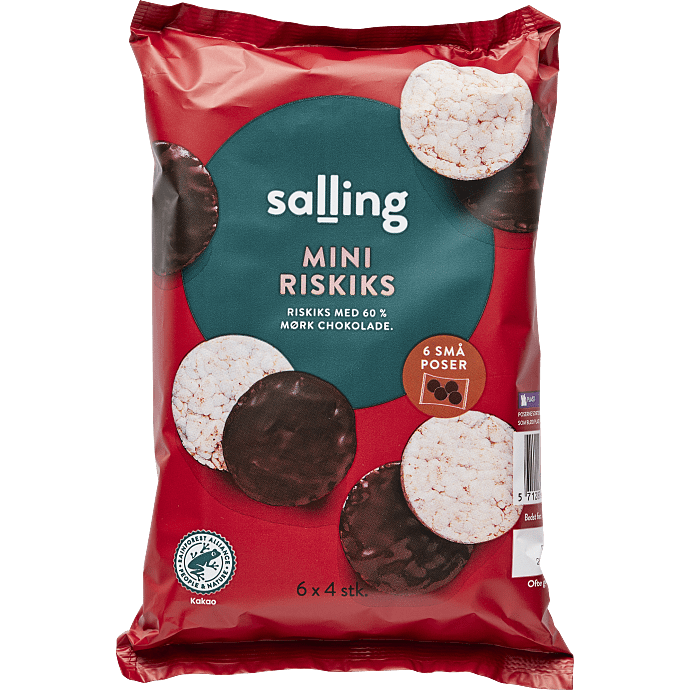 Mini riskiks m. mørk chokolade