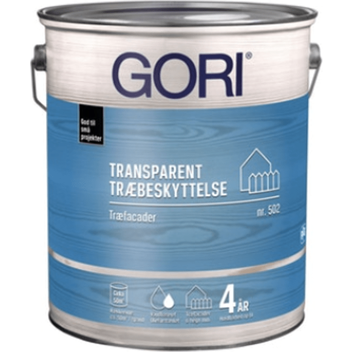 Gori 502 transparent træbeskyttelse 5 liter - nød