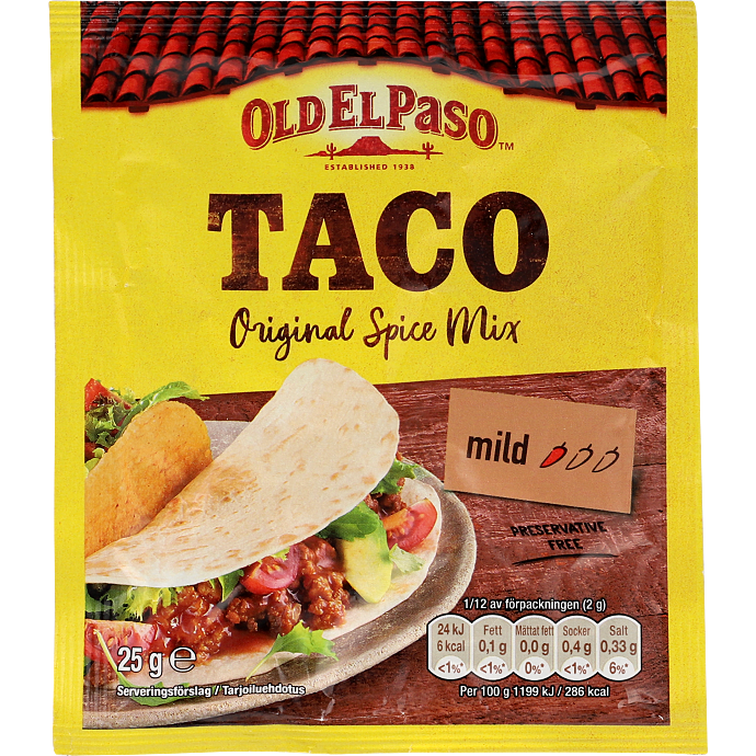 Taco krydderiblanding mild