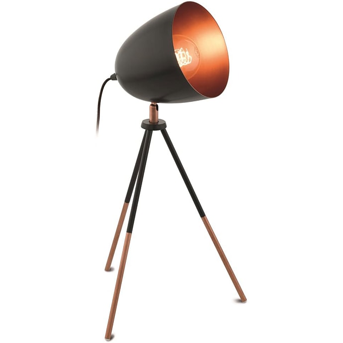Chester bordlampe - sort og kobber
