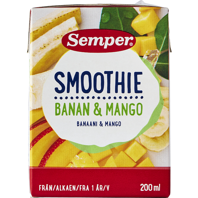 Frugtmos m. banan og mango Fra 1 år