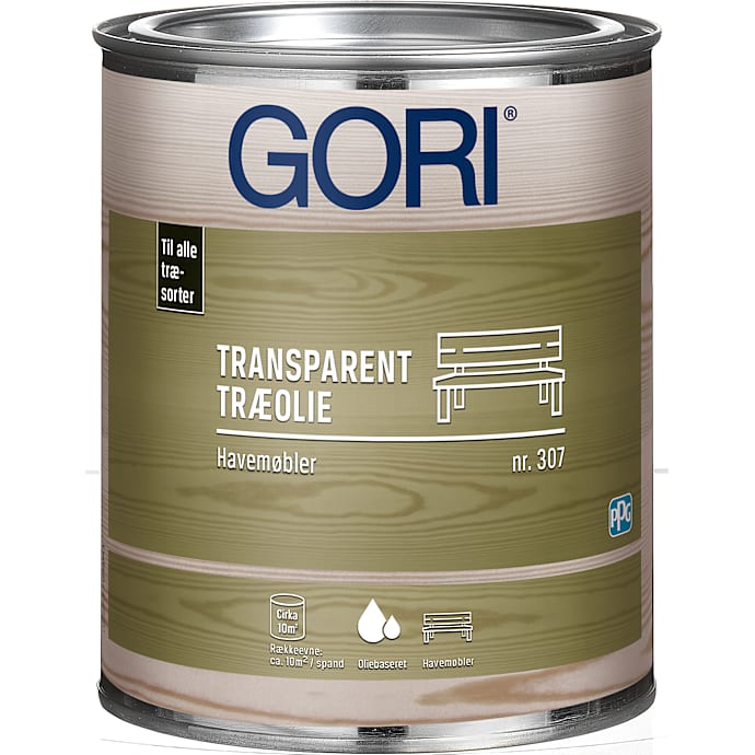 Gori 307 transparent havemøbelolie 0,75 liter - farveløs