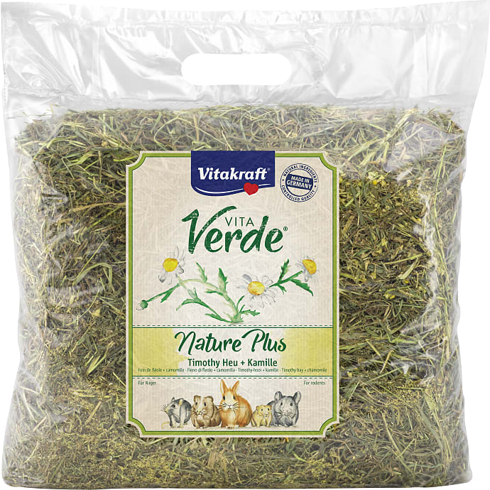 Gnaverfoder m. urtehø og kamille