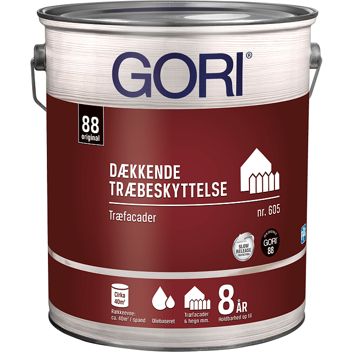 Gori 605 dækkende træbeskyttelse 5 liter - RAL 9010