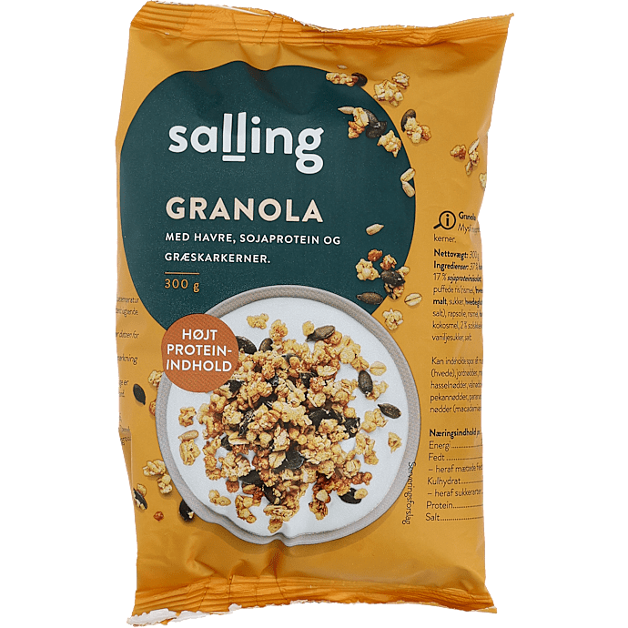 Granola m. havre, sojaprotein og græskarkerner