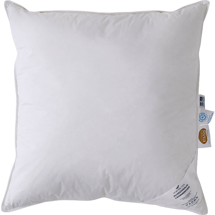 Nordisk Fjer Astma Allergi certificeret 3-kammer pude 60x63 - Mellem