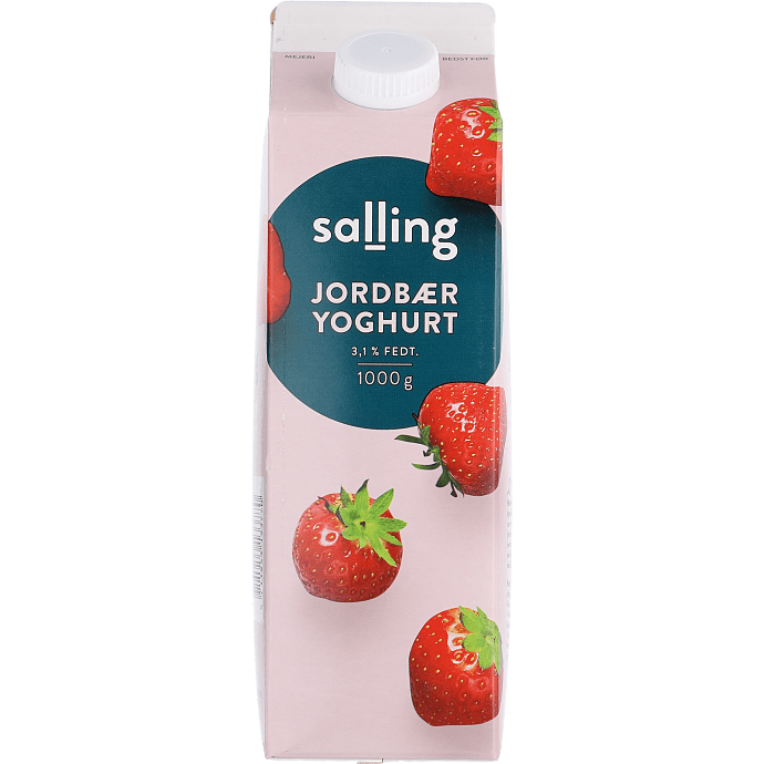Yoghurt m. jordbær 3,1% fedt