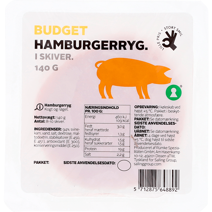 Hamburgerryg i skiver