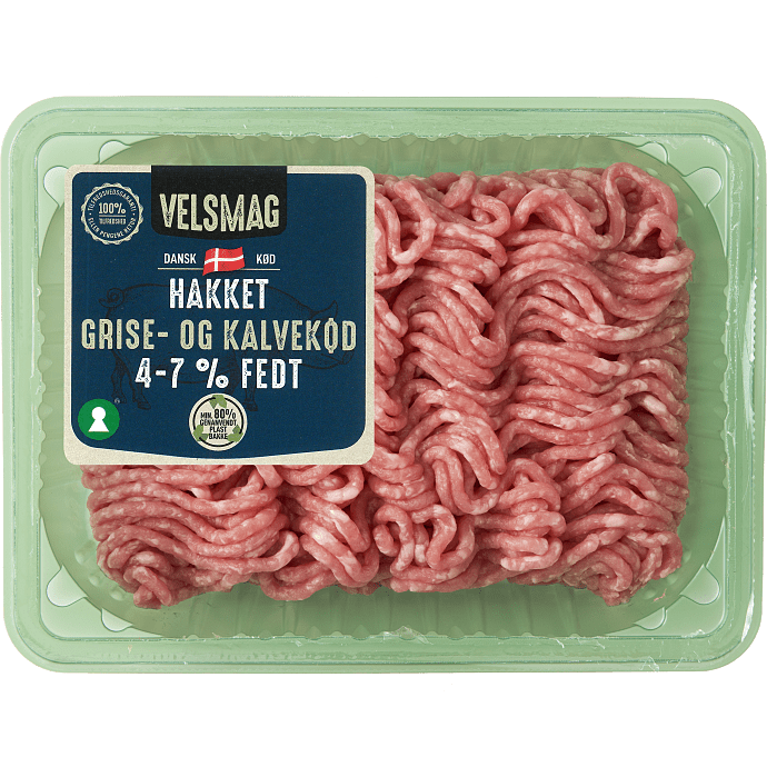 Hakket grise- og kalvekød 4-7% fedt