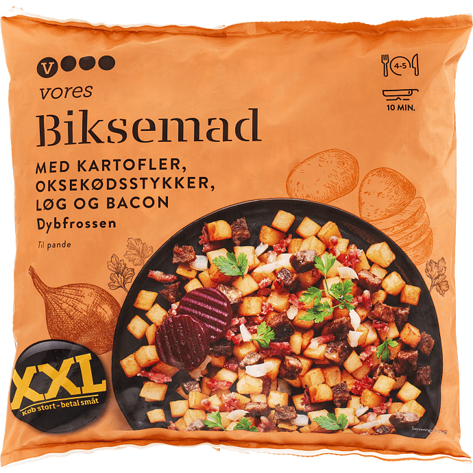Biksemad m. oksekød og bacon