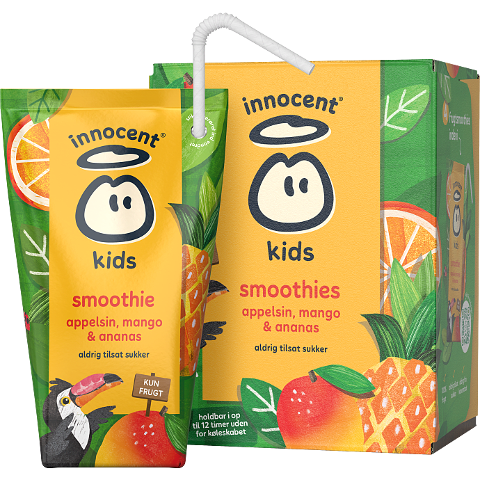 Smoothie m. appelsin , mango og ananas
