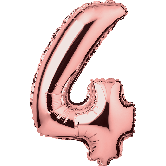 Salling folieballon " 4" H: 35 cm - flere varianter - assorteret