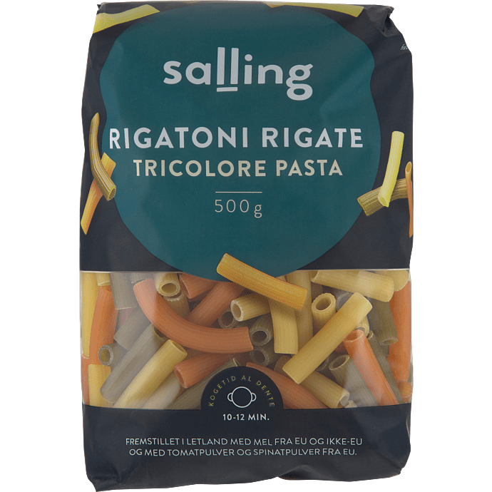 Rigatoni rigate tricolore
