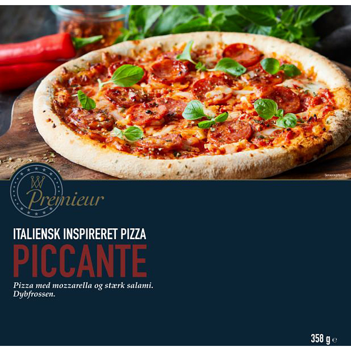 Pizza m. stærk salami