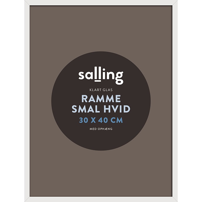 Hvid ramme m. glas - 30x40 cm