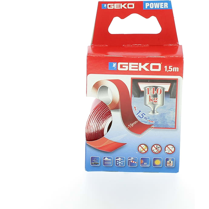 Geko dobbeltsidet powertape 1,5 meter