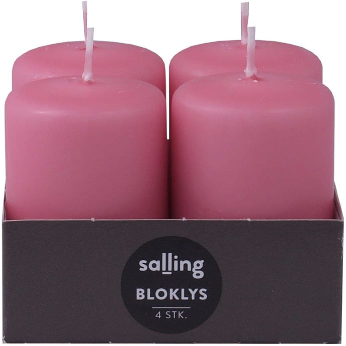 Salling bloklys 4x6 cm 4-pak - gammelrosa
