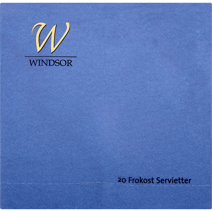 Windsor ensfarvede servietter 33x33 cm 20-pak - mørkeblå