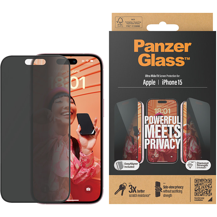 PanzerGlass skærmbeskyttelse iPhone 15