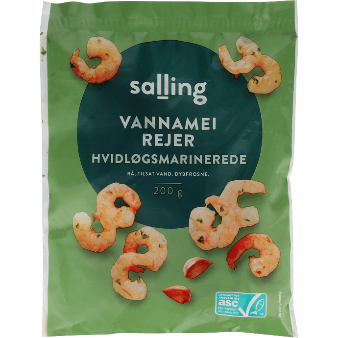 Vannamei rejer m. hvidløgsmarinade