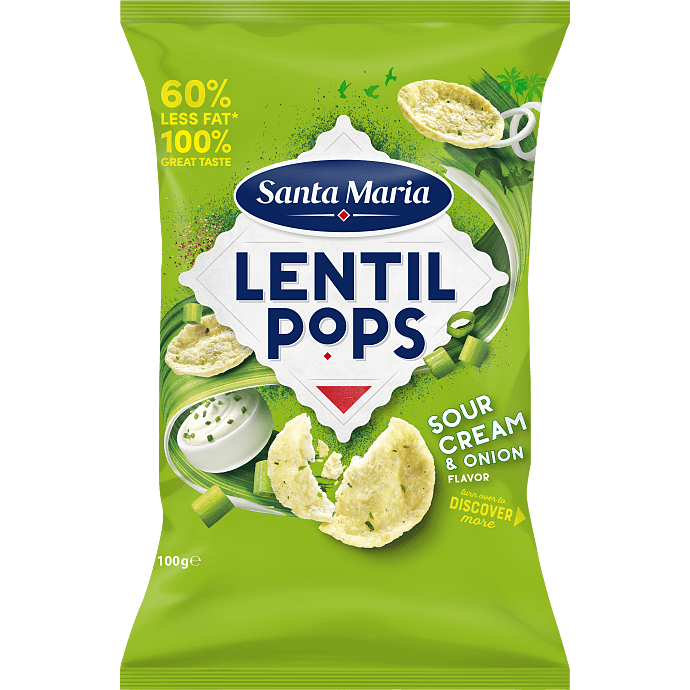 Linsechips m. sour cream & onion