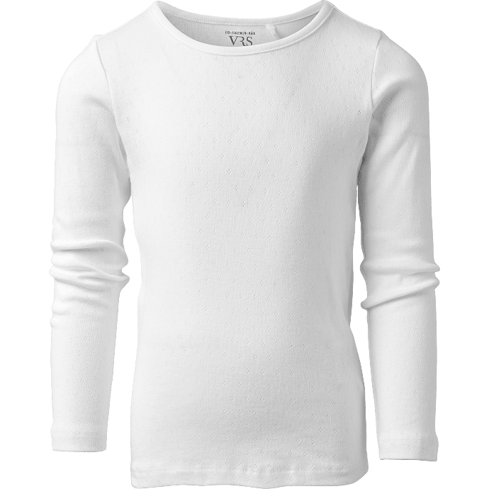 VRS børne T-shirt langærmet str. 98/104 - hvid