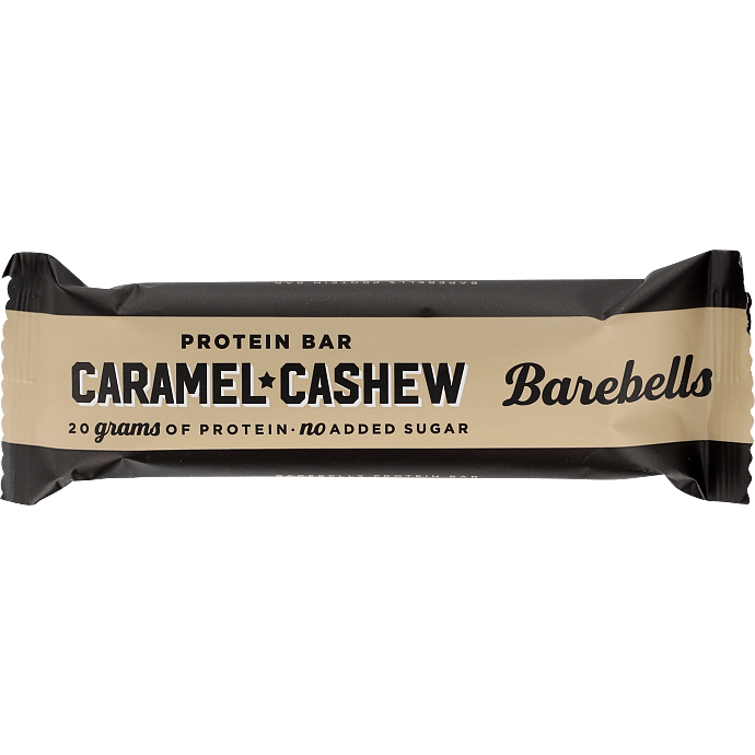 Proteinbar m. cashewnødder og karamel u. tilsat sukker