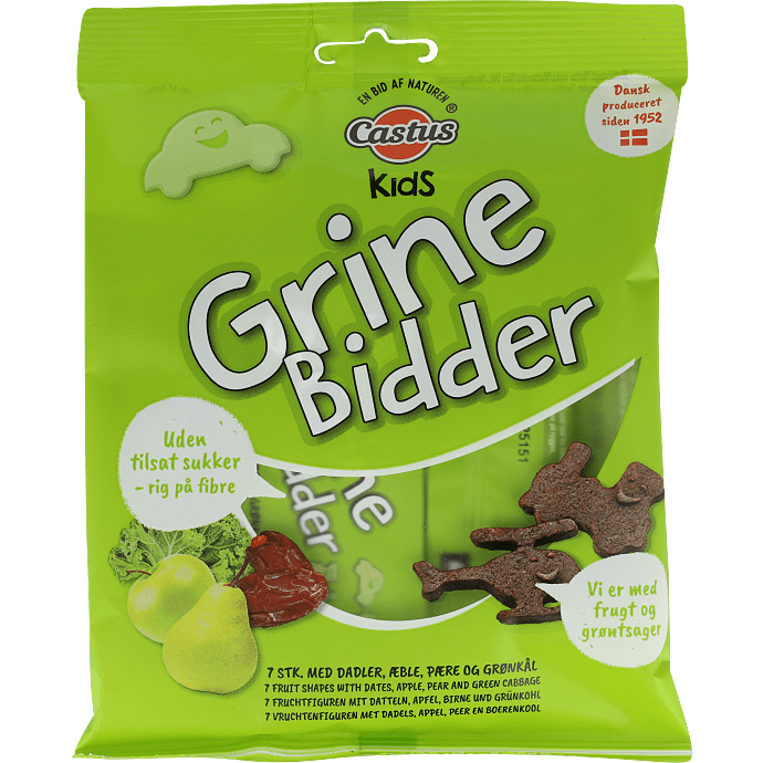 Frugtsnacks m. æble, pære og grønkål