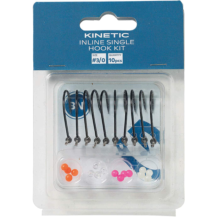 Kinetic inline single hook kit 3/0 10ps