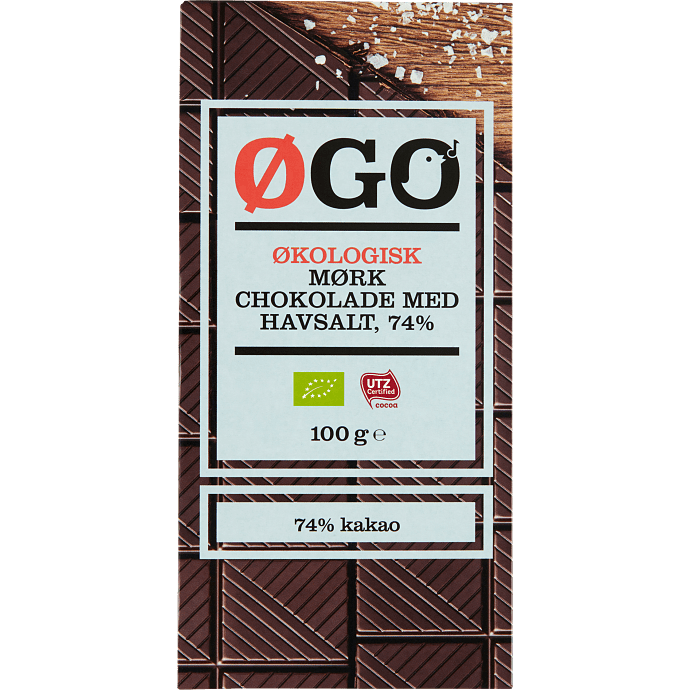 Mørk chokolade m. salt øko
