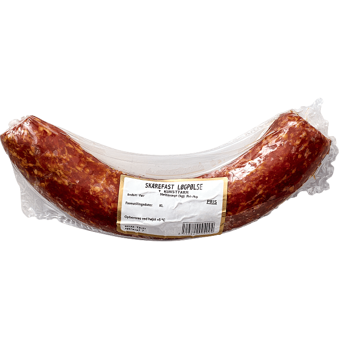 Skærefast løgpølse