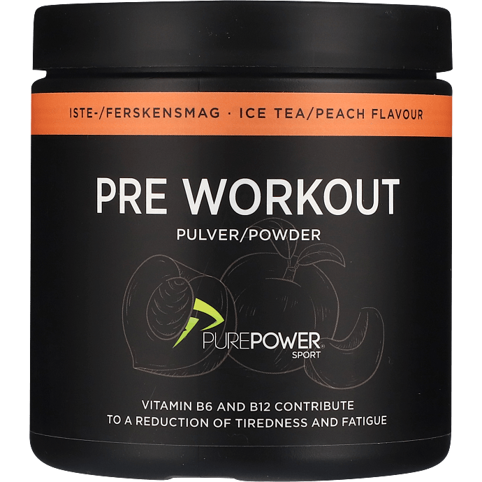Pre workout m. Iste-/Ferskensmag