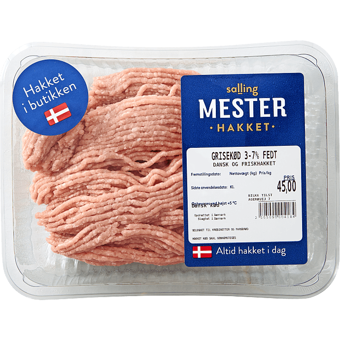 Hakket grisekød 3-7% fedt (OBS 1 dags holdbarhed)