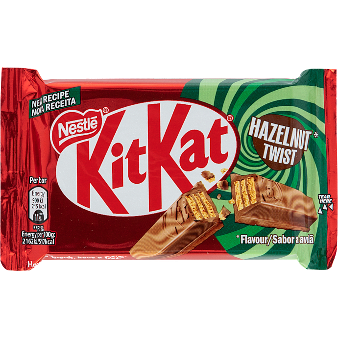 Chokoladebar m. vaffel, mælkechokolade og hasselnød