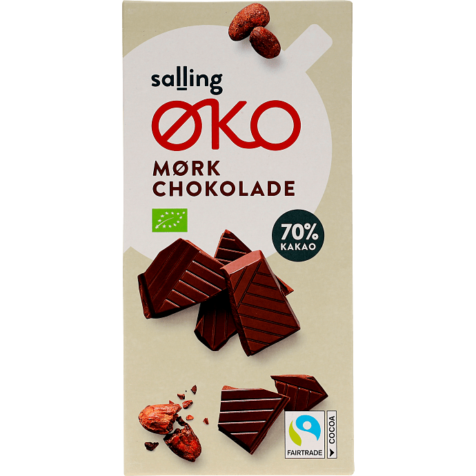 Mørk chokoladeplade 70% kakao øko