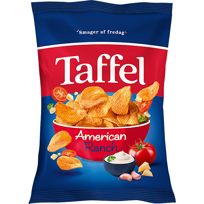 Chips m. ost, løg, tomat, hvidløg og sour cream