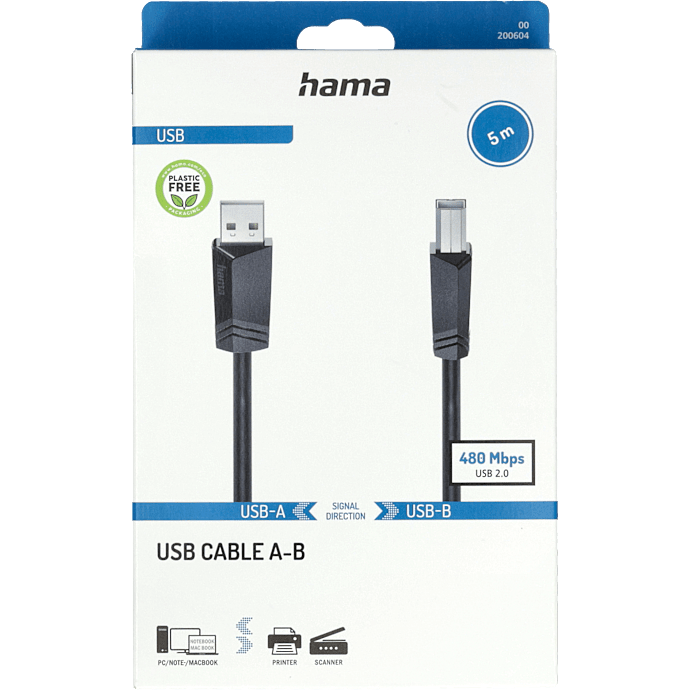 HAMA USB 2.0 kabel 5 meter