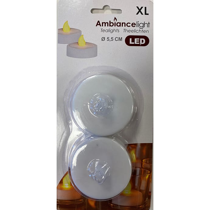 LED maxifyrfadslys med batteri Ø5,5 cm 2-pak - hvid