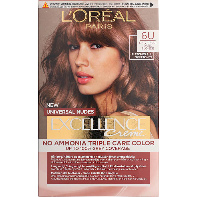 Universal Nudes permanent hårfarve 6U Dark Blonde u. ammoniak