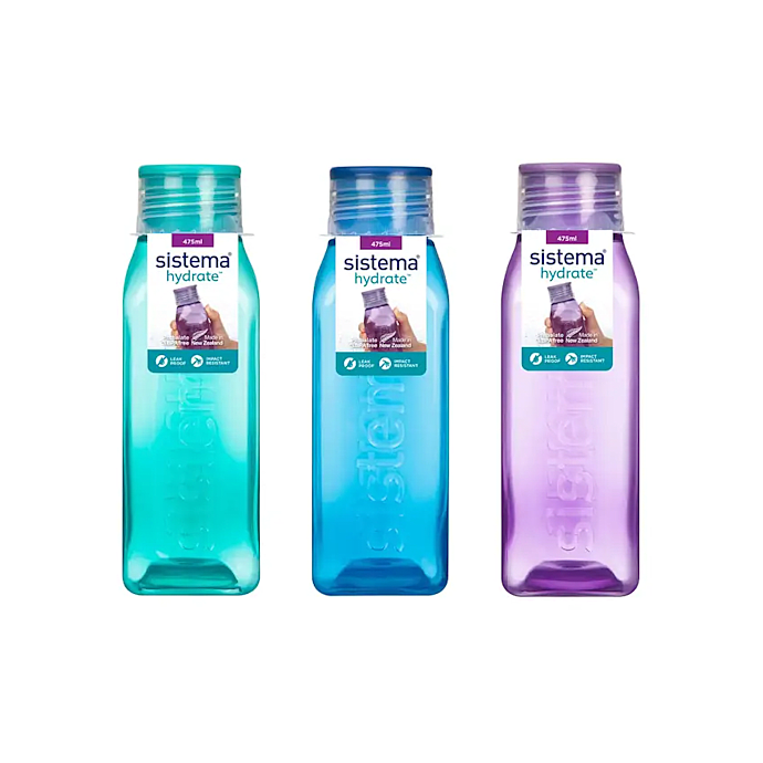 Sistema Square drikkedunk 475 ml - flere varianter - assorteret