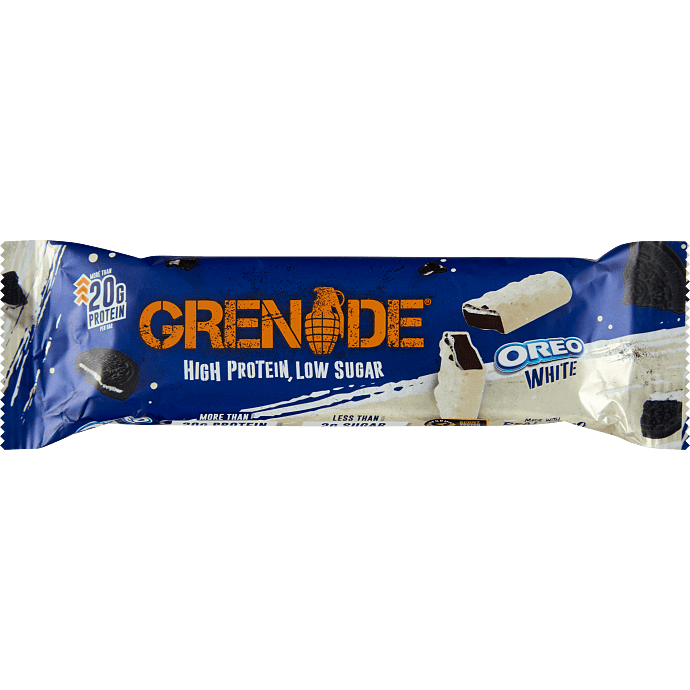 Proteinbar m. hvid chokolade og oreo